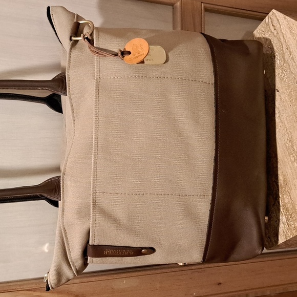R. Riveter Bags R Riveter Khaki Canvas And Brown Leather The Dot